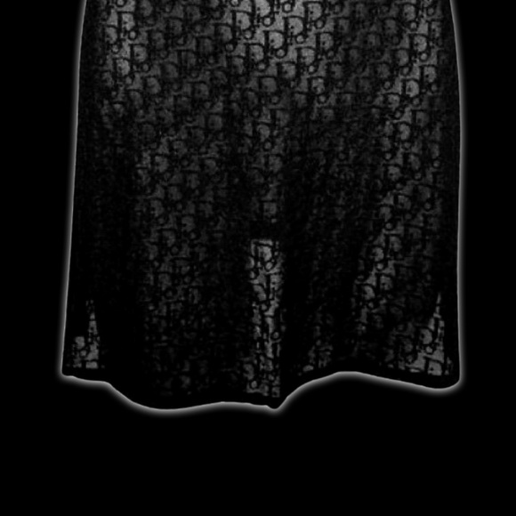 Vintage Dior Black Jacquard Sheer Monogram Logo dress by John Galliano - Picture 6 of 13